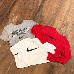 Nike Kids 2 Short Sleeve 1 Long Sleeve Tees - Red, Gray, White